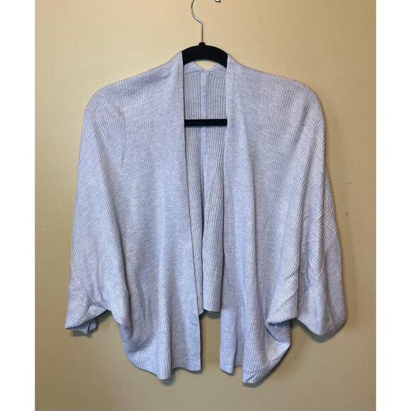 Lululemon Boxy Cashlu knit cashmere cardigan sweater wrap M/L Pastel Blue Preppy - Picture 2 of 5